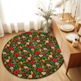 thumbnail image 1 of Round Rugs 4Ft, Tropical Botanical Round Area Rug Washable Indoor Throw Carpet, Summer Rainforest Flowers Leaves Rustic Soft Non Slip Circle Rug for Kitchen Nursery Room Home Decor Aesthetic, 1 of 8