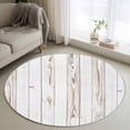 thumbnail image 1 of Round Rugs 4Ft, White Wood Grain Round Area Rug Washable Indoor Throw Carpet, Country Farmhouse Wooden Plank Soft Non Slip Circle Rug for Kitchen Nursery Room Home Decor Aesthetic, 1 of 8