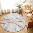 thumbnail image 1 of Round Rugs 4Ft, Wooden Plank Round Area Rug Washable Indoor Throw Carpet, Vintage Farmhouse Barn Door Wood Board Beige Soft Non Slip Circle Rug for Kitchen Nursery Room Home Decor Aesthetic, 1 of 8