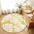 thumbnail image 1 of Round Rugs 4Ft, Yellow Monstera Deliciosa Round Area Rug Washable Indoor Throw Carpet, Summer Botanical Tropical Soft Non Slip Circle Rug for Kitchen Nursery Room Home Decor Aesthetic, 1 of 8