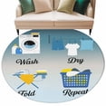 thumbnail image 1 of Round Rugs 5 Ft, Blue Ombre Laundry Non Slip Area Rugs for Kitchen Bedroom Entryway, Wash Dry Fold Repeat Washable Carpet Runner Rug Floor Mats for Bedroom Home Decor, 1 of 9
