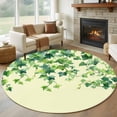 thumbnail image 1 of Round Rugs 5 Ft, Country Leaves Non Slip Area Rugs for Kitchen Bedroom Entryway, Green Leaf Branches Vine Botanical Rustic Washable Carpet Runner Rug Floor Mats for Bedroom Home Decor, 1 of 8