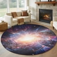 thumbnail image 1 of Round Rugs 5 Ft, Universe Explosion Non Slip Area Rugs for Kitchen Bedroom Entryway, Modern Abstract Galaxy Universe Washable Carpet Runner Rug Floor Mats for Bedroom Home Decor, 1 of 8