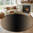 thumbnail image 1 of Round Rugs 5Ft, Beige Black Ombre Round Area Rug Washable Indoor Throw Carpet, Modern Gradient Abstract Art Soft Non Slip Circle Rug for Cabinet Bathroom Home Decor Aesthetic, 1 of 8