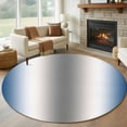 thumbnail image 1 of Round Rugs 5Ft, Blue Grey Round Area Rug Washable Indoor Throw Carpet, Gray Farmhouse Modern Rustic Soft Non Slip Circle Rug for Cabinet Bathroom Home Decor Aesthetic, 1 of 8