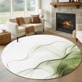 thumbnail image 1 of Round Rugs 5Ft, Marble Sage Green Round Area Rug Washable Indoor Throw Carpet, Gold White Modern Gradient Ocean Wavy Soft Non Slip Circle Rug for Cabinet Bathroom Home Decor Aesthetic, 1 of 8