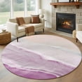 thumbnail image 1 of Round Rugs 5Ft, Pink Coastal Wave Round Area Rug Washable Indoor Throw Carpet, Summer Modern Ocean Beach Soft Non Slip Circle Rug for Cabinet Bathroom Home Decor Aesthetic, 1 of 8