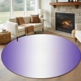 thumbnail image 1 of Round Rugs 5Ft, Purple Ombre Round Area Rug Washable Indoor Throw Carpet, Purple White Gradient Modern Abstract Art Soft Non Slip Circle Rug for Cabinet Bathroom Home Decor Aesthetic, 1 of 8