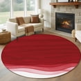 thumbnail image 1 of Round Rugs 5Ft, Red Ombre Waves Round Area Rug Washable Indoor Throw Carpet, Abstract Art Gradient Modern Soft Non Slip Circle Rug for Cabinet Bathroom Home Decor Aesthetic, 1 of 8