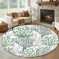 thumbnail image 1 of Round Rugs 5Ft, Sage Green Gray Coral Coastal Round Area Rug Washable Indoor Throw Carpet, Summer Beach Seaside Nautical Soft Non Slip Circle Rug for Cabinet Bathroom Home Decor Aesthetic, 1 of 8