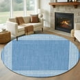 thumbnail image 1 of Round Rugs 5Ft, Sky Blue Retro Greek Key Round Area Rug Washable Indoor Throw Carpet, Geometric Greece Ancient Farmhouse Soft Non Slip Circle Rug for Cabinet Bathroom Home Decor Aesthetic, 1 of 8