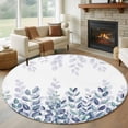 thumbnail image 1 of Round Rugs 5Ft, Spring Blue Eucalyptus Round Area Rug Washable Indoor Throw Carpet, Botanical Green Leaf Country Soft Non Slip Circle Rug for Cabinet Bathroom Home Decor Aesthetic, 1 of 8