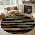 thumbnail image 1 of Round Rugs 5Ft, Stripes Abstract Art Round Area Rug Washable Indoor Throw Carpet, Modern Striped Farmhouse Soft Non Slip Circle Rug for Cabinet Bathroom Home Decor Aesthetic, 1 of 8