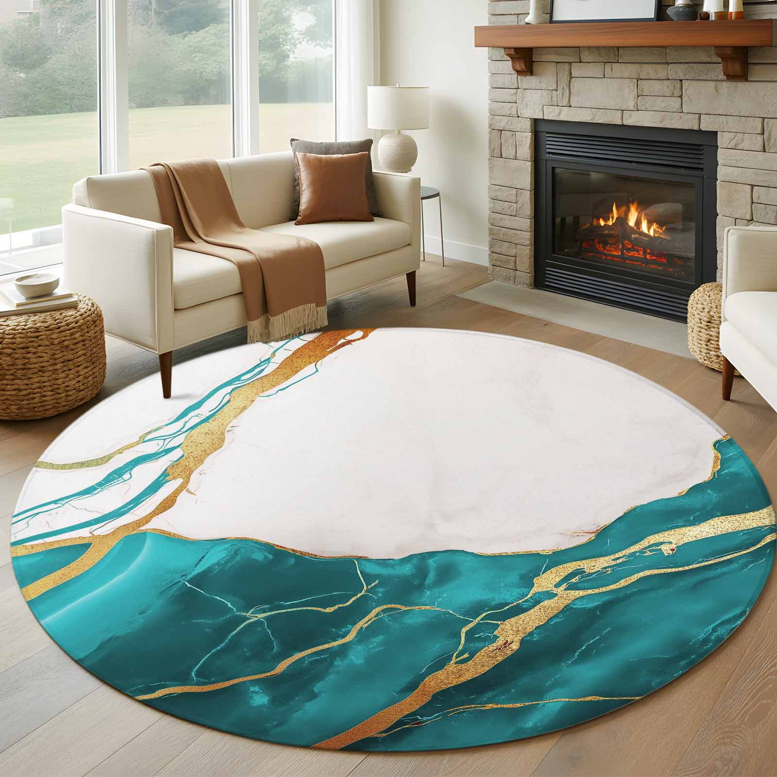 Round Rugs 5Ft Turquoise Marble Round Area Rug Washable Indoor Throw round-rugs-5ft-turquoise-marble-round-area-rug-washable-indoor-throw