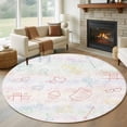 thumbnail image 1 of Round Rugs 5Ft, Valentines Round Area Rug Washable Indoor Throw Carpet, Cartoon Love Heart Colorful Ombre Soft Non Slip Circle Rug for Cabinet Bathroom Home Decor Aesthetic, 1 of 8