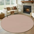thumbnail image 1 of Round Rugs 5Ft, Warm Beige Round Area Rug Washable Indoor Throw Carpet, Solid Color Farmhouse Beige Soft Non Slip Circle Rug for Cabinet Bathroom Home Decor Aesthetic, 1 of 8