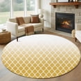 thumbnail image 1 of Round Rugs 5Ft, Yellow Ombre Stripe Round Area Rug Washable Indoor Throw Carpet, Modern Abstract Art Gradient Striped Soft Non Slip Circle Rug for Cabinet Bathroom Home Decor Aesthetic, 1 of 8