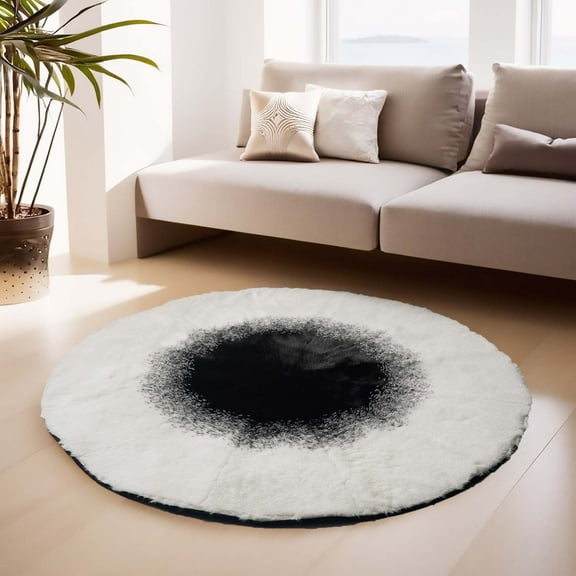 Round Rugs 6ft Large Faux Sheepskin Washable Fur Area Rugs for Living Room Circle Shag Rugs for Bedroom  Nursery Rug