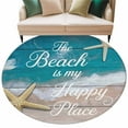 thumbnail image 1 of Round Rugs 6 Ft, Turquoise Beach Summer Non Slip Area Rugs for Kitchen Bedroom Entryway, Starfish Coastal Gradient Washable Carpet Runner Rug Floor Mats for Bedroom Home Decor, 1 of 9