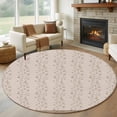 thumbnail image 1 of Round Rugs 6Ft, Beige Pink Floral Round Area Rug Washable Indoor Throw Carpet, Spring Flowers Soft Non Slip Circle Rug for Office Cabinet Home Decor Aesthetic, 1 of 8