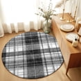 thumbnail image 1 of Round Rugs 6Ft, Black Buffalo Plaid Round Area Rug Washable Indoor Throw Carpet, Farmhouse Modern Checkered Soft Non Slip Circle Rug for Office Cabinet Home Decor Aesthetic, 1 of 8