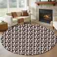 thumbnail image 1 of Round Rugs 6Ft, Black Red Christmas Round Area Rug Washable Indoor Throw Carpet, Xmas Christmas Rustic Soft Non Slip Circle Rug for Office Cabinet Home Decor Aesthetic, 1 of 8