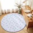 thumbnail image 1 of Round Rugs 6Ft, Blue Flowers Round Area Rug Washable Indoor Throw Carpet, Spring Floral Elegant Pastoral Botanical Soft Non Slip Circle Rug for Office Cabinet Home Decor Aesthetic, 1 of 7