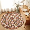 thumbnail image 1 of Round Rugs 6Ft, Boho Round Area Rug Washable Indoor Throw Carpet, Abstract Geometric Ethnic Bohemia Textured Soft Non Slip Circle Rug for Office Cabinet Home Decor Aesthetic, 1 of 8