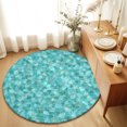 thumbnail image 1 of Round Rugs 6Ft, Green Geometric Round Area Rug Washable Indoor Throw Carpet, Farmhouse Abstract Neutral Motifs Soft Non Slip Circle Rug for Office Cabinet Home Decor Aesthetic, 1 of 8