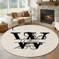 thumbnail image 1 of Round Rugs 6Ft, Letter W Round Area Rug Washable Indoor Throw Carpet, Monogram Words Soft Non Slip Circle Rug for Office Cabinet Home Decor Aesthetic, 1 of 8