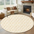thumbnail image 1 of Round Rugs 6Ft, Orange Spring Floral Round Area Rug Washable Indoor Throw Carpet, Summer Botanical Watercolor Soft Non Slip Circle Rug for Office Cabinet Home Decor Aesthetic, 1 of 8