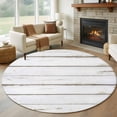 thumbnail image 1 of Round Rugs 6Ft, White Wood Grain Round Area Rug Washable Indoor Throw Carpet, Vintage Farmhouse Wooden Board Soft Non Slip Circle Rug for Office Cabinet Home Decor Aesthetic, 1 of 8
