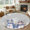 thumbnail image 1 of Round Rugs 6Ft, Xmas Grey Snowman Christmas Round Area Rug Washable Indoor Throw Carpet, Snowflake Winter Tree Soft Non Slip Circle Rug for Office Cabinet Home Decor Aesthetic, 1 of 8
