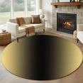 thumbnail image 1 of Round Rugs 6Ft, Yellow Black Ombre Round Area Rug Washable Indoor Throw Carpet, Modern Gradient Abstract Art Soft Non Slip Circle Rug for Office Cabinet Home Decor Aesthetic, 1 of 8