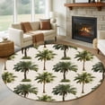 thumbnail image 1 of Round Rugs 7 Ft, Date Palm Trees Non Slip Area Rugs for Kitchen Bedroom Entryway, Retro Summer Tropical Trees Plants Beige Washable Carpet Runner Rug Floor Mats for Bedroom Home Decor, 1 of 8