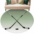 thumbnail image 1 of Round Rugs 7 Ft, Sage Green White Non Slip Area Rugs for Kitchen Bedroom Entryway, Modern Ombre Sports Game Ice Hockey Washable Carpet Runner Rug Floor Mats for Bedroom Home Decor, 1 of 9