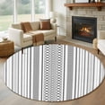 thumbnail image 1 of Round Rugs 7Ft, Black White Striped Round Area Rug Washable Indoor Throw Carpet, Modern Farmhouse Geometric Large Non Slip Circle Rug for Dining Room Playroom Home Decor Aesthetic, 1 of 8