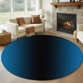 thumbnail image 1 of Round Rugs 7Ft, Blue Black Ombre Round Area Rug Washable Indoor Throw Carpet, Gradient Contemporary Abstract Art Large Non Slip Circle Rug for Dining Room Playroom Home Decor Aesthetic, 1 of 8