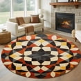 thumbnail image 1 of Round Rugs 7Ft, Boho Ethnic Round Area Rug Washable Indoor Throw Carpet, Modern Abstract Geometric Art Large Non Slip Circle Rug for Dining Room Playroom Home Decor Aesthetic, 1 of 8