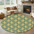 thumbnail image 1 of Round Rugs 7Ft, Easter Round Area Rug Washable Indoor Throw Carpet, Cute Cartoon Rabbits Bunny Animal Yellow Green Large Non Slip Circle Rug for Dining Room Playroom Home Decor Aesthetic, 1 of 8
