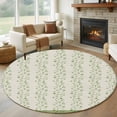 thumbnail image 1 of Round Rugs 7Ft, Green Floral Round Area Rug Washable Indoor Throw Carpet, Spring Flowers Large Non Slip Circle Rug for Dining Room Playroom Home Decor Aesthetic, 1 of 8