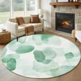 thumbnail image 1 of Round Rugs 7Ft, Green Round Area Rug Washable Indoor Throw Carpet, Watercolor Abstract Geometric Art Large Non Slip Circle Rug for Dining Room Playroom Home Decor Aesthetic, 1 of 8