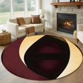 thumbnail image 1 of Round Rugs 7Ft, Yellow Black Red Round Area Rug Washable Indoor Throw Carpet, Retro Modern Geometric Abstract Large Non Slip Circle Rug for Dining Room Playroom Home Decor Aesthetic, 1 of 8