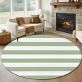 thumbnail image 1 of Round Rugs 8Ft, Sage Green Striped Round Area Rug Washable Indoor Throw Carpet, Farmhouse Sage Green Stripes Large Non Slip Circle Rug for Kids Room RV Home Decor Aesthetic, 1 of 8