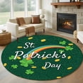 thumbnail image 1 of Round Rugs 8Ft, St. Patrick's Day Round Area Rug Washable Indoor Throw Carpet, Green Shamrock Rainbow Gold Coin Simple Large Non Slip Circle Rug for Kids Room RV Home Decor Aesthetic, 1 of 8