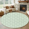 thumbnail image 1 of Round Rugs 8Ft, Teal Geometric Round Area Rug Washable Indoor Throw Carpet, Art Contemporary Modern Abstract Large Non Slip Circle Rug for Kids Room RV Home Decor Aesthetic, 1 of 8