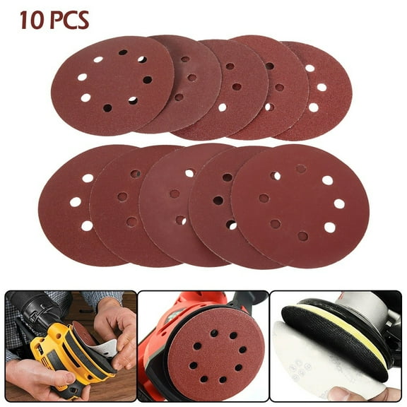 Round Sanding Discs Sanding Sandpaper Set 10Pcs Tools 125Mm Aluminum Oxide Discs Grit 40-2000# Hook & Loop Pads 40# Fangkenuo