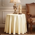 thumbnail image 1 of Round Satin Tablecloth, Party Table Cover, Wedding Dining Decor, Elegant Glossy Drape and Wrinkle Recovery Fabric for Dessert Tables, Wedding Receptions, and Home Dining, 1 of 6