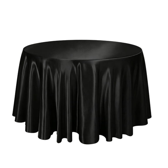 Round Satin Tablecloth, Round Table Cover, Wrinkle Resistant Fabric for Wedding Banquet Party Home Dining Table Decor, 47.24 Inch Diameter Polyester Spandex Blend, Elegant Drape