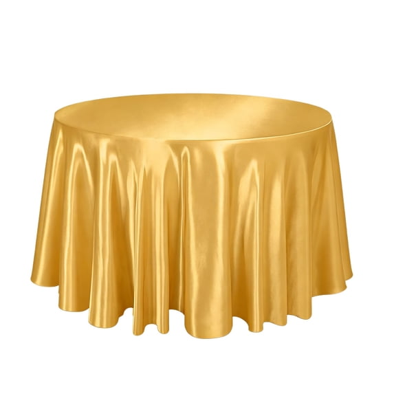 Round Satin Tablecloth for Elegant Events, Wrinkle-Resistant, Versatile for Weddings, Parties, and Home Dining Decor